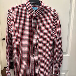 Castaway Nantucket Oxford Classic Red and Blue Plaid Men's Shirt NWOT